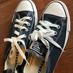 Dark navy and white converse
